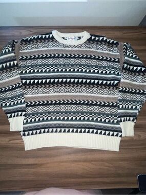 VTG Jantzen Grandpa Fair Isle Crewneck Sweater L